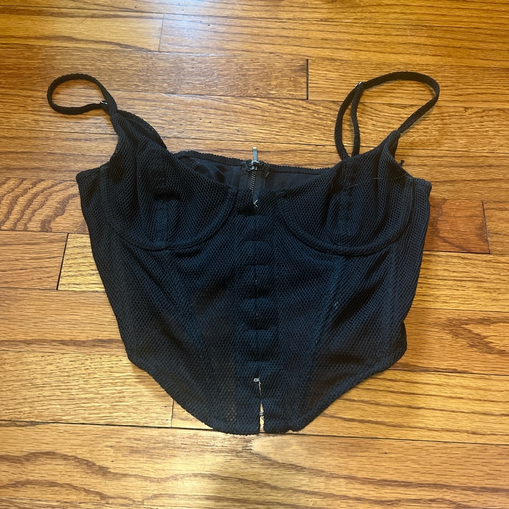 White Fox Woman’s Black Corset Top Size S